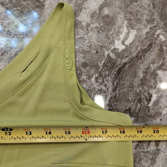 Talbots matching 2 piece set green sleeveless top/midi black polka dots shirt L - Picture 15 of 16